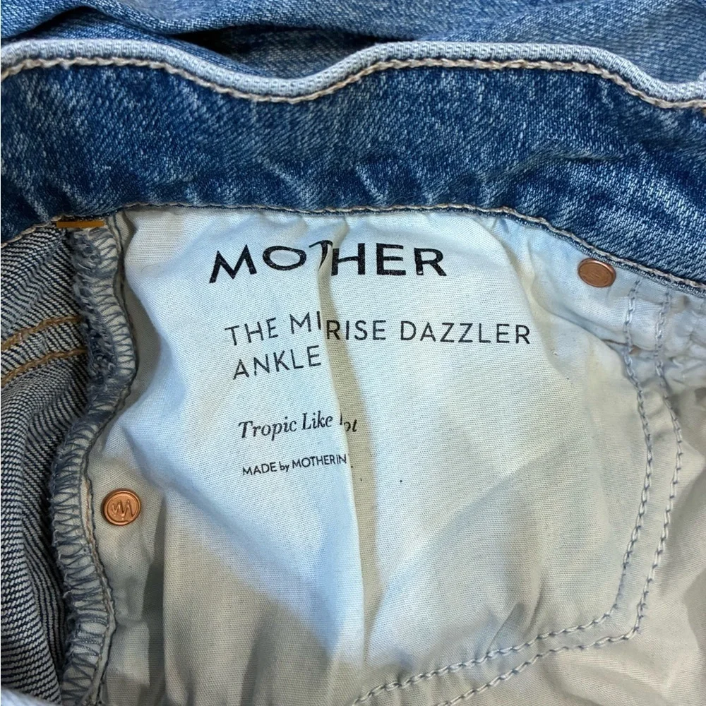 MOTHER Women’s The Mid Rise Dazzler Ankle Jeans In Tropic Like Its Hot Size 29